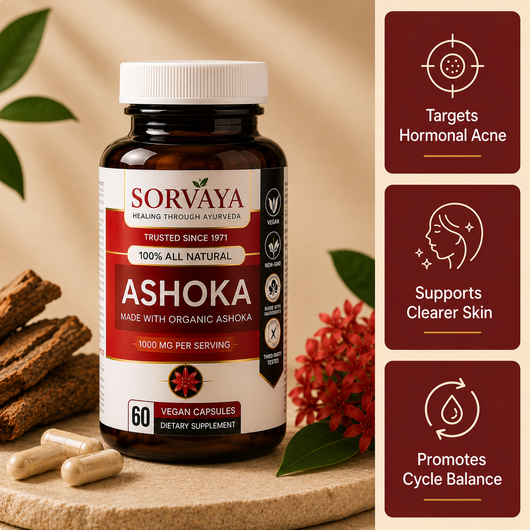 Ashoka Capsules for Hormonal Balance + Clear Skin Support