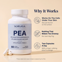 Why it works: works on the cells under your skin, nothing that makes you drowsy, two capsules a day